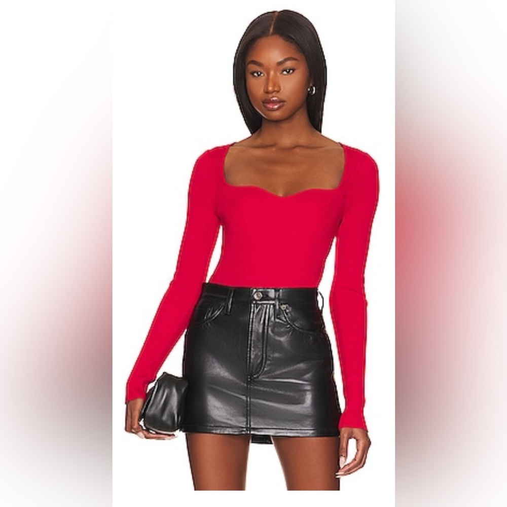 One Grey Day x Revolve Seville Bodysuit RED Size LARGE . NWT - Picture 4 of 7
